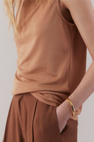 Funnel Neck Tank   Cashmere