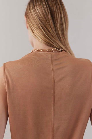 Funnel Neck Tank   Cashmere