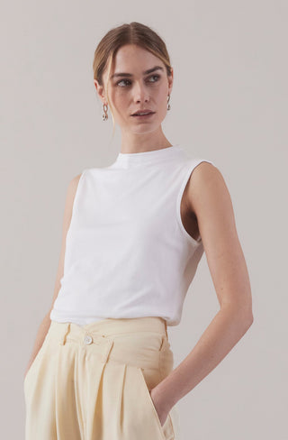 Funnel Neck Tank   White