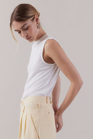 Funnel Neck Tank   White