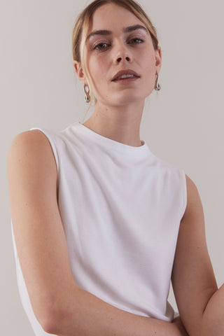 Funnel Neck Tank   White