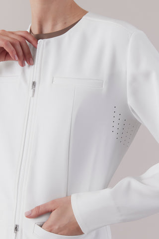 Jewel Clinical Jacket   White