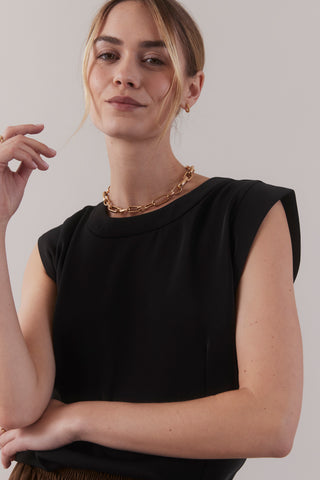 Cap Sleeve Top   Black