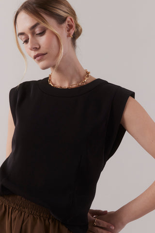 Cap Sleeve Top   Black