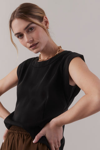 Cap Sleeve Top   Black
