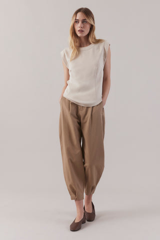 Cap Sleeve Top   Oyster