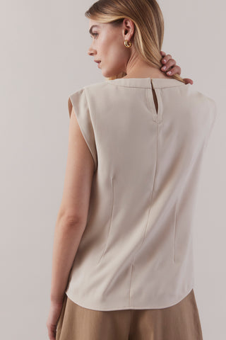Cap Sleeve Top   Oyster